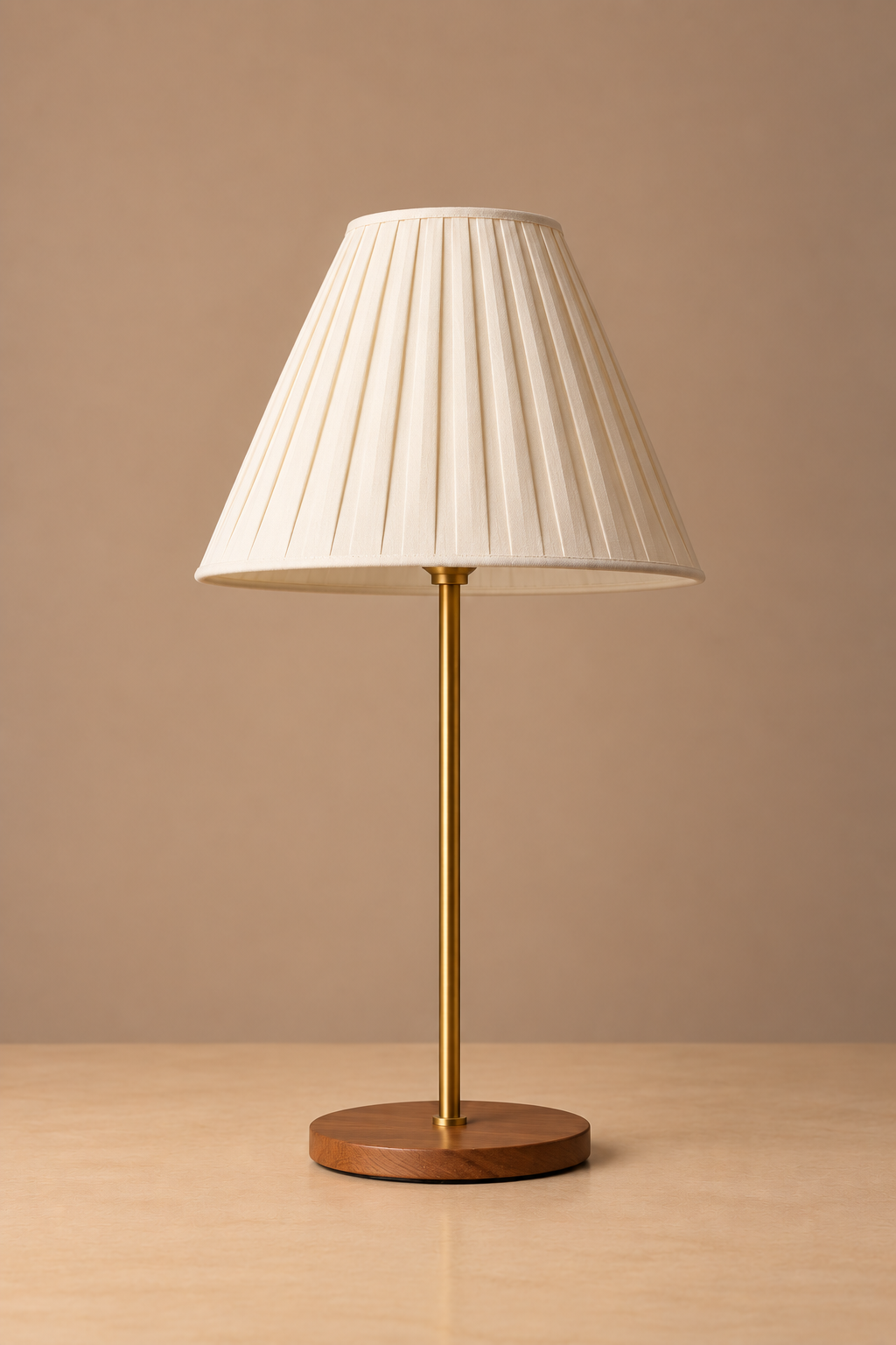 Gold Plain Jane Table Lamp - Pleated Shade